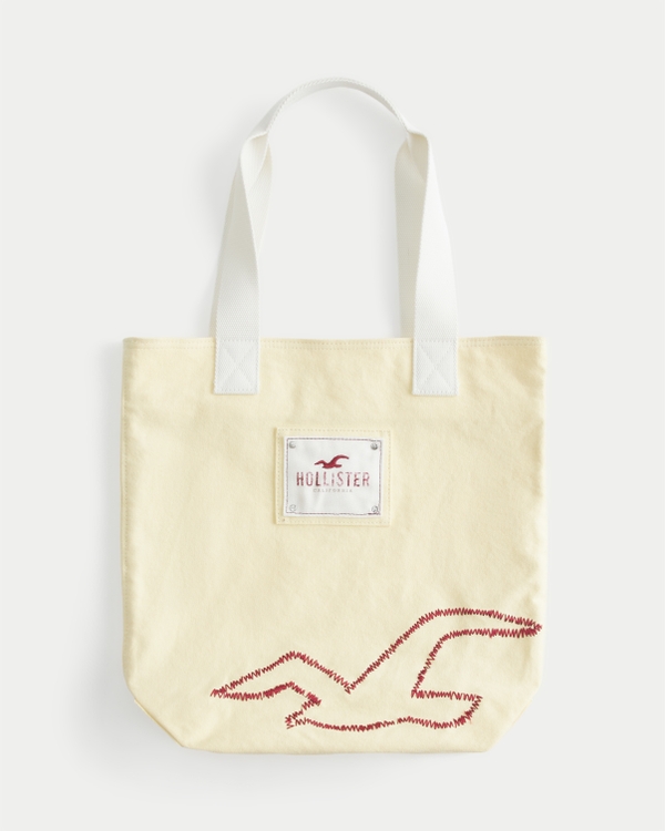 Embroidered Canvas Bag, Butter Yellow view 2