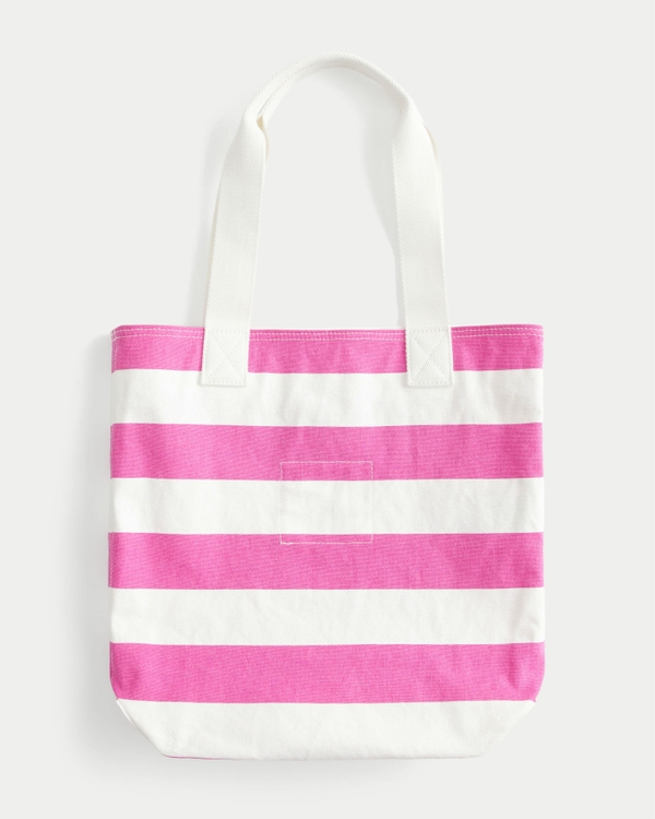 Cotton Canvas Tote, Pink Stripe view 2