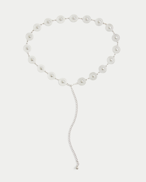 Chain Emblem Belt, Silver view 1