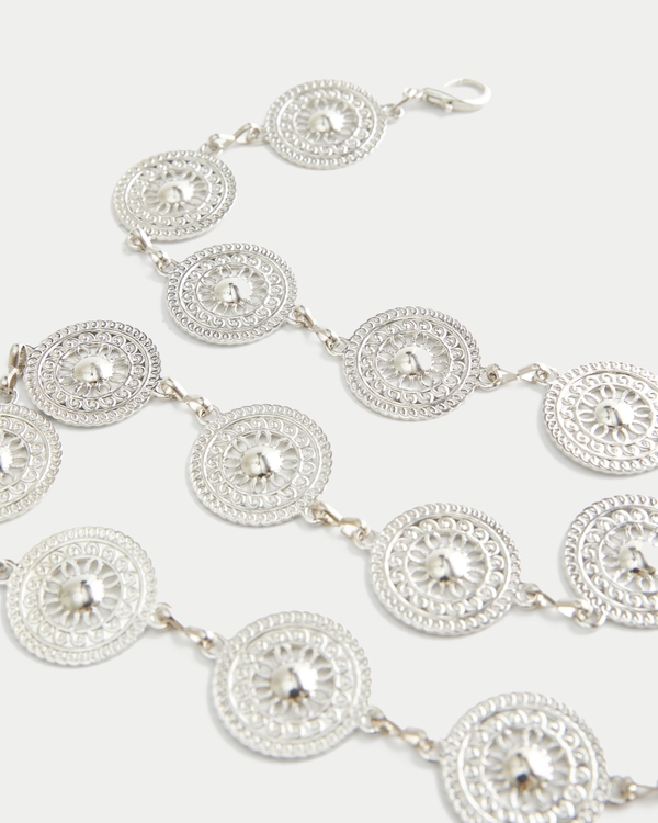 Chain Emblem Belt, Silver view 2