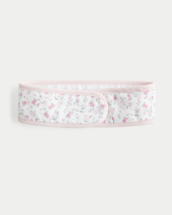 Terry Headband, Light Pink Floral view 2