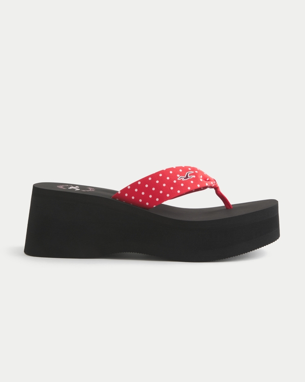 Platform Flip Flops, Red Dot view 1
