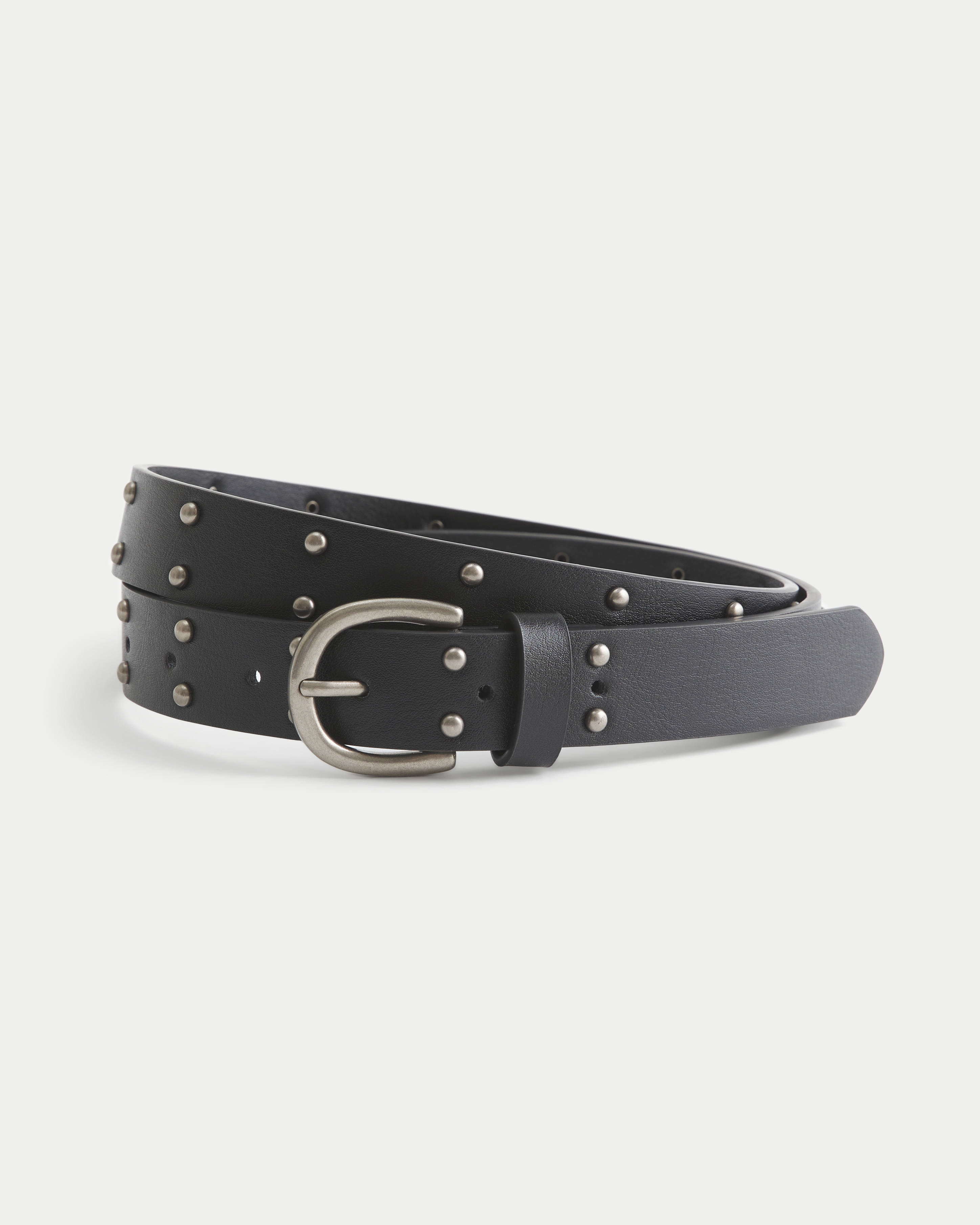 Studded Skinny Faux Leather Belt