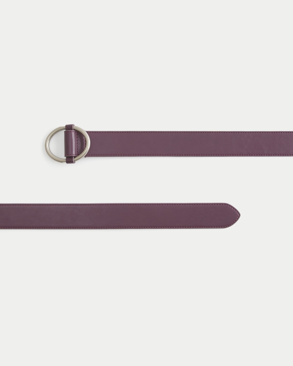 Burgundy Faux Leather Belt, Burgundy view 2