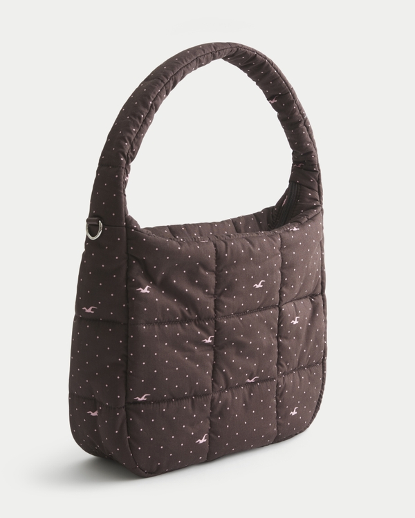 Puffer Tote, Brown Pattern view 1