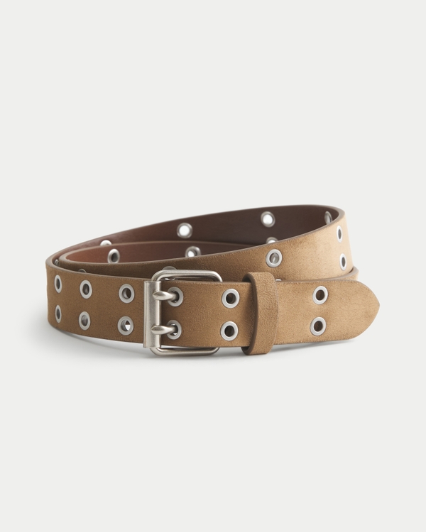 Faux Suede Belt, Light Brown view 1