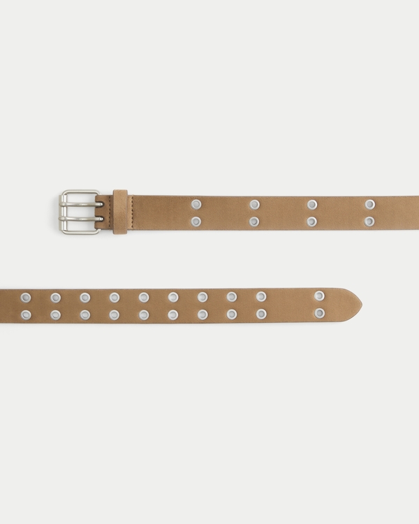 Faux Suede Belt, Light Brown view 2