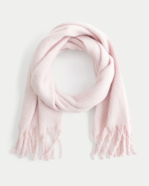 Woven Fringe Scarf, Light Pink view 2