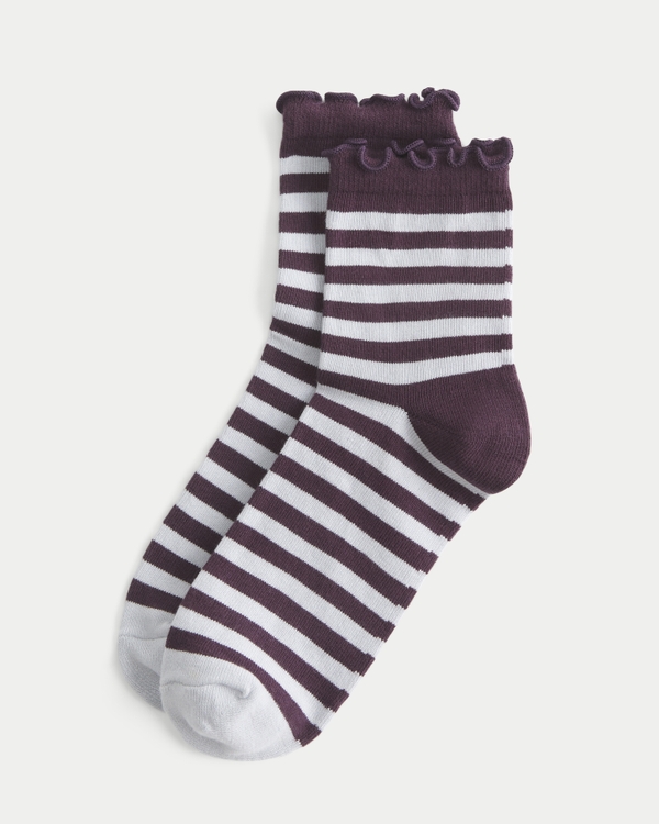 Striped Socks, Plum Stripe view 1