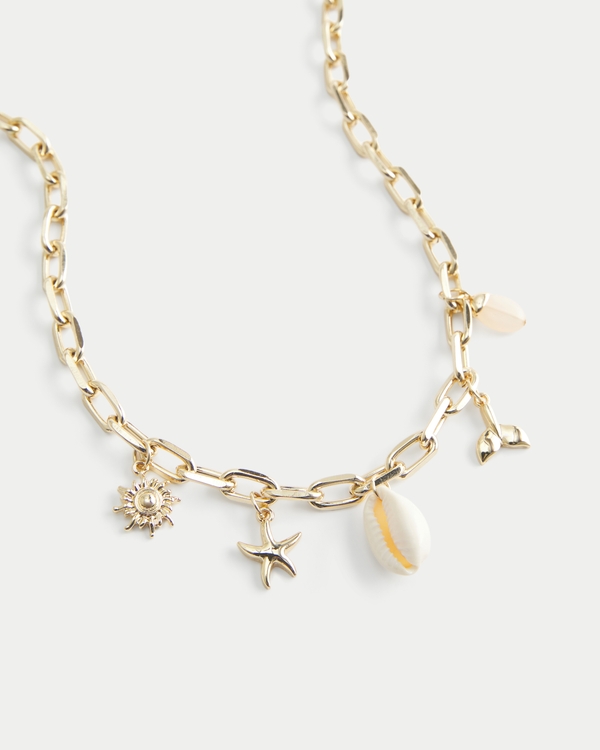 Charm Necklace, Gold view 2