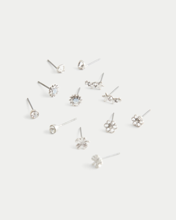 Stud Earring 6-Pack, Silver 6 Pk view 1