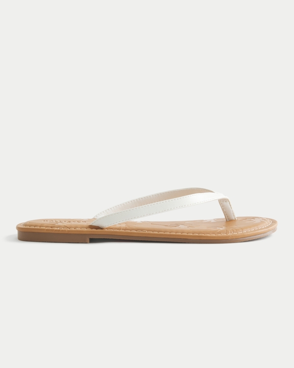 Palm Tree Pattern Flip Flops, White view 2