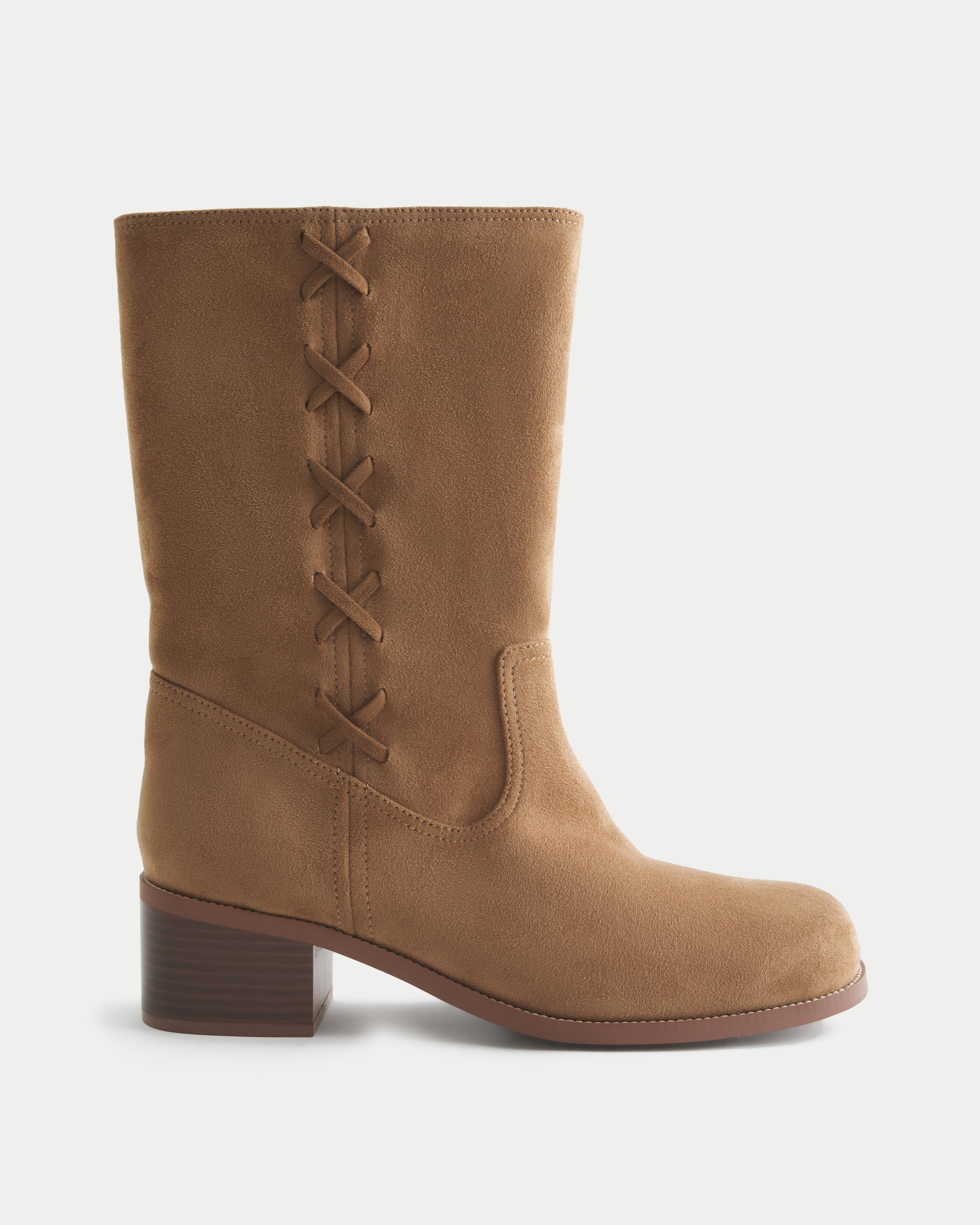Faux Suede Heeled Boots