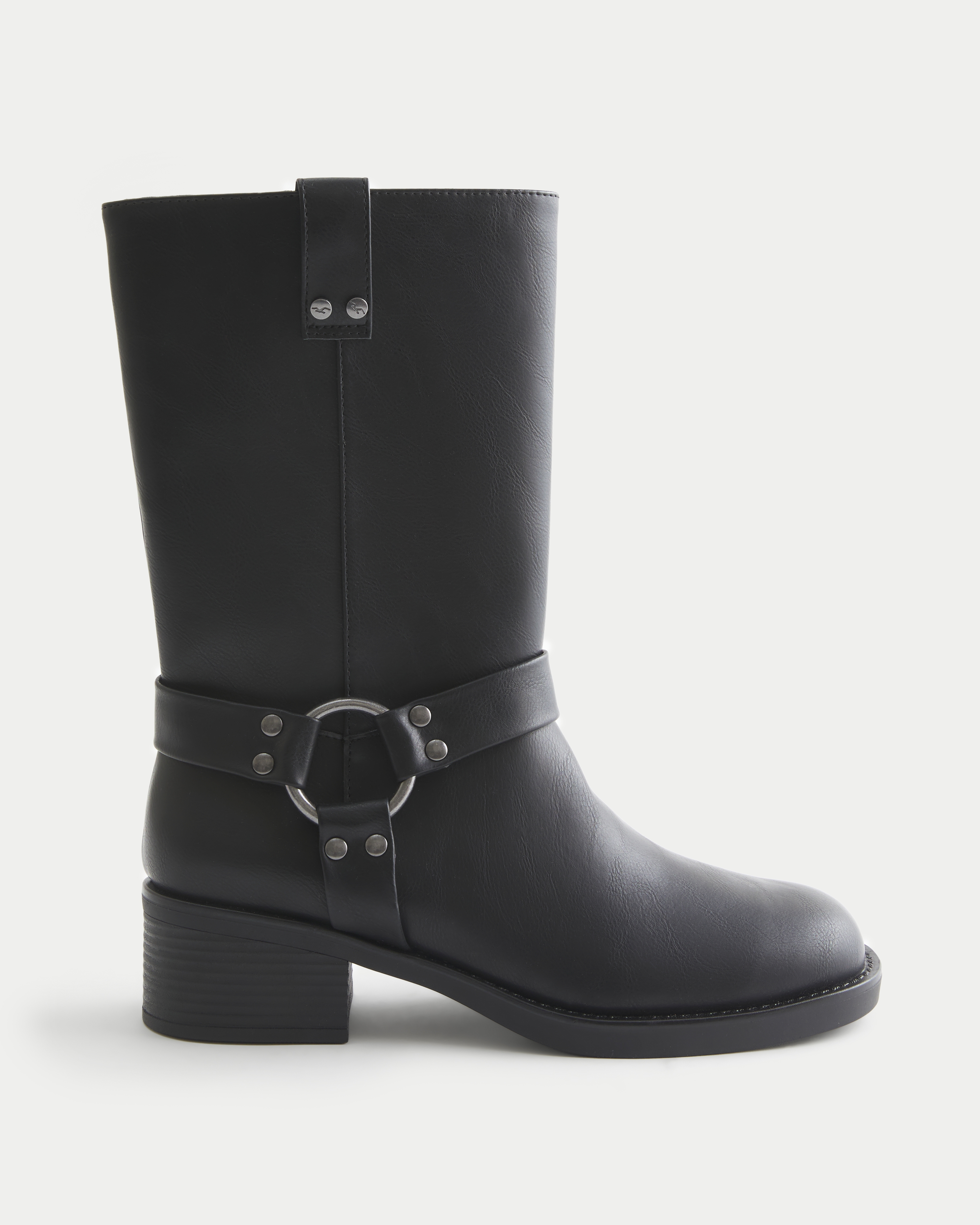 Faux Leather Moto Boots