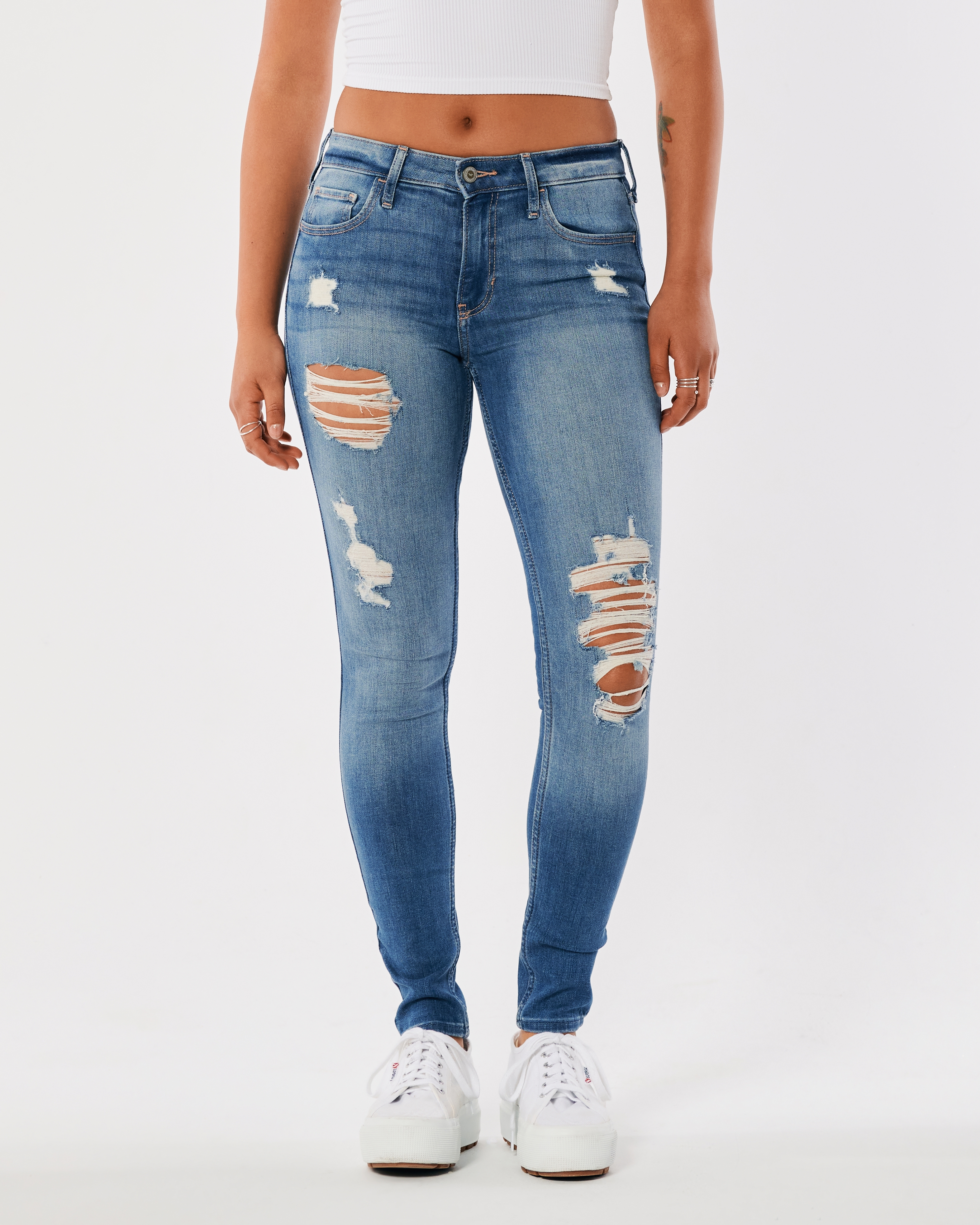 High rise super outlet skinny jeans hollister