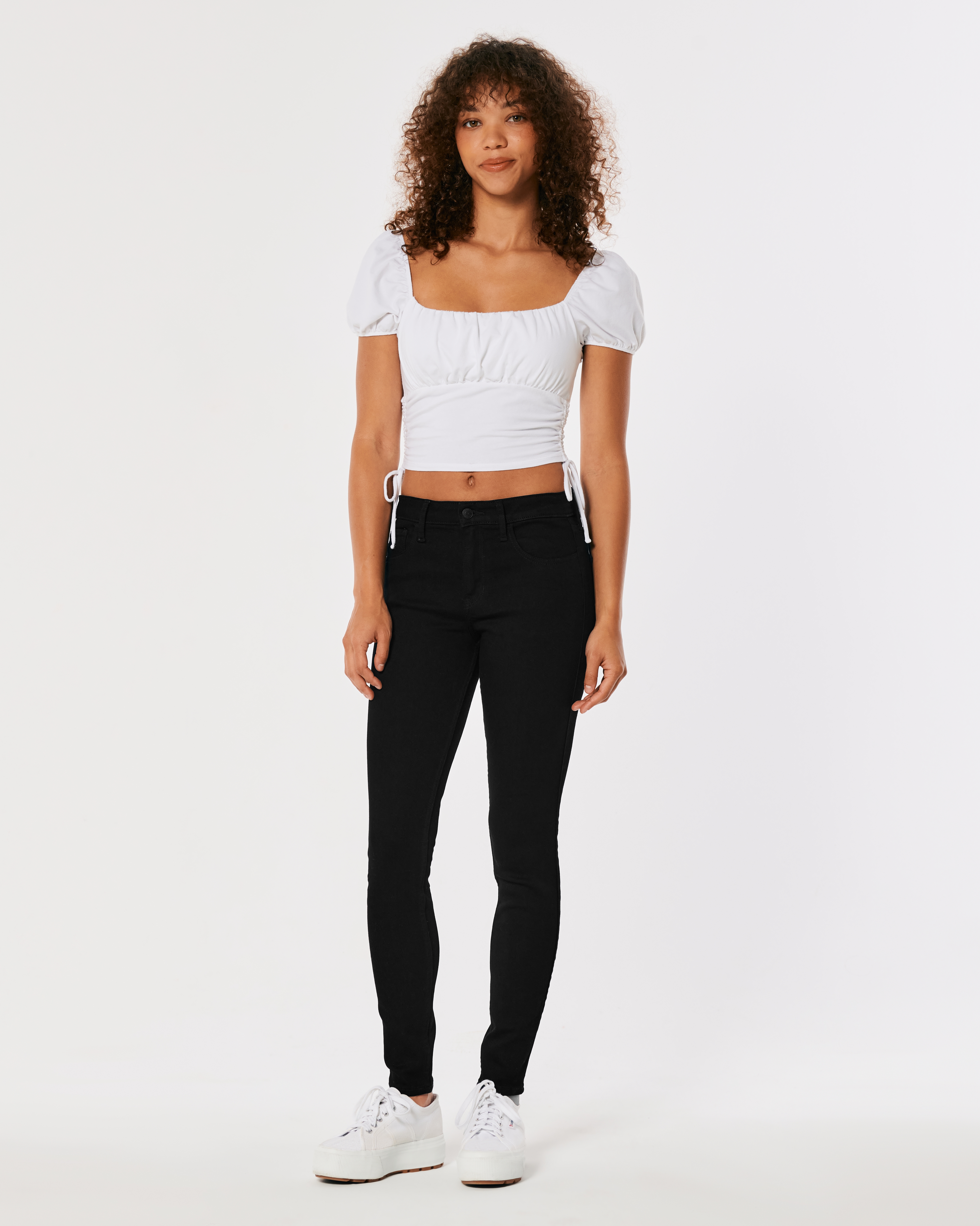 Hollister mid rise hot sale super skinny jeans