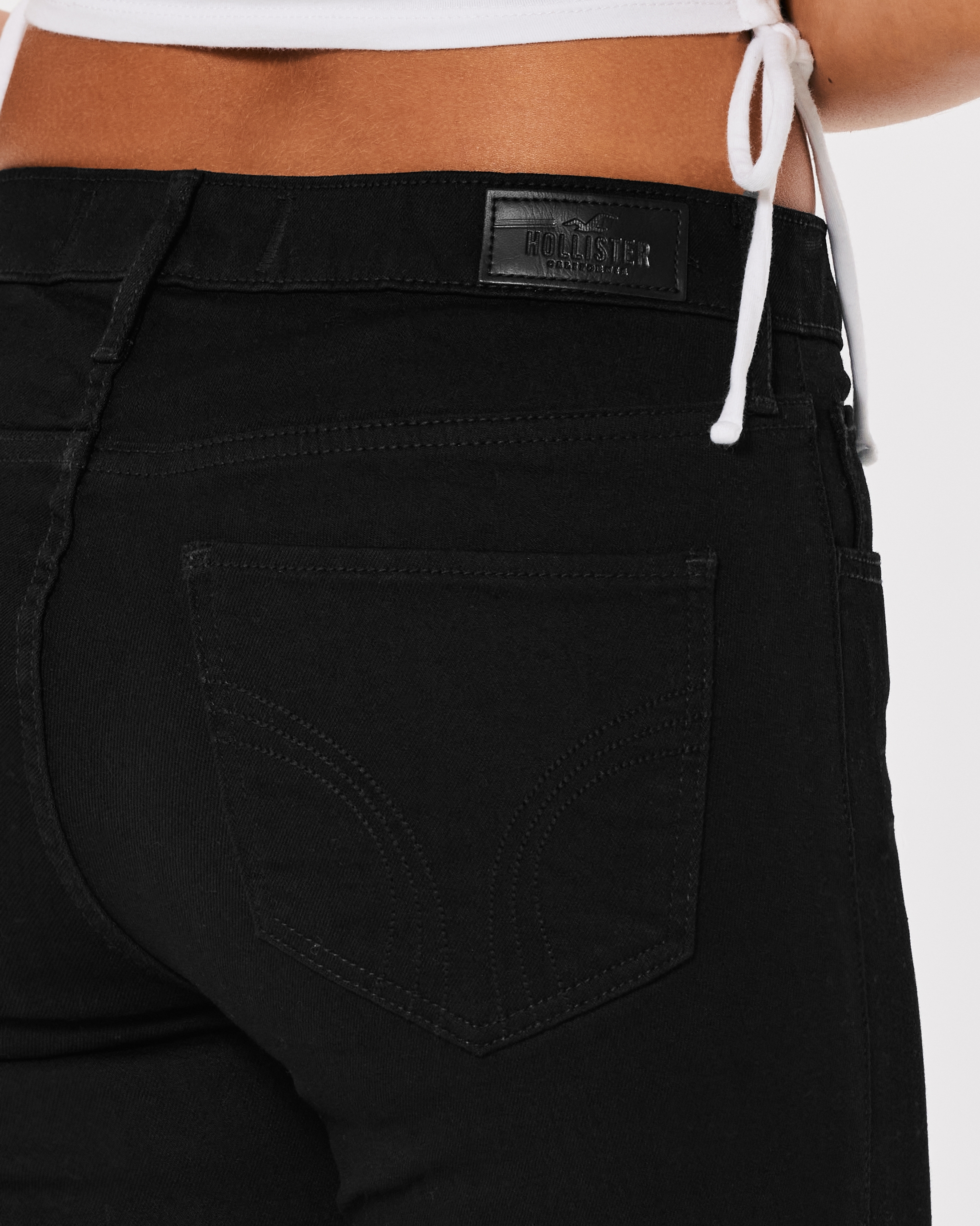 Mid-Rise Black Super Skinny Jeans