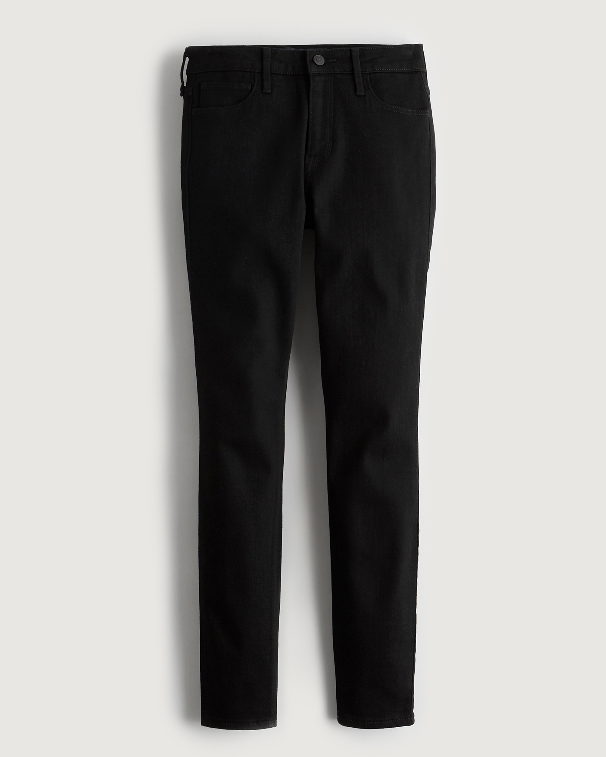 Mid-Rise Black Super Skinny Jeans