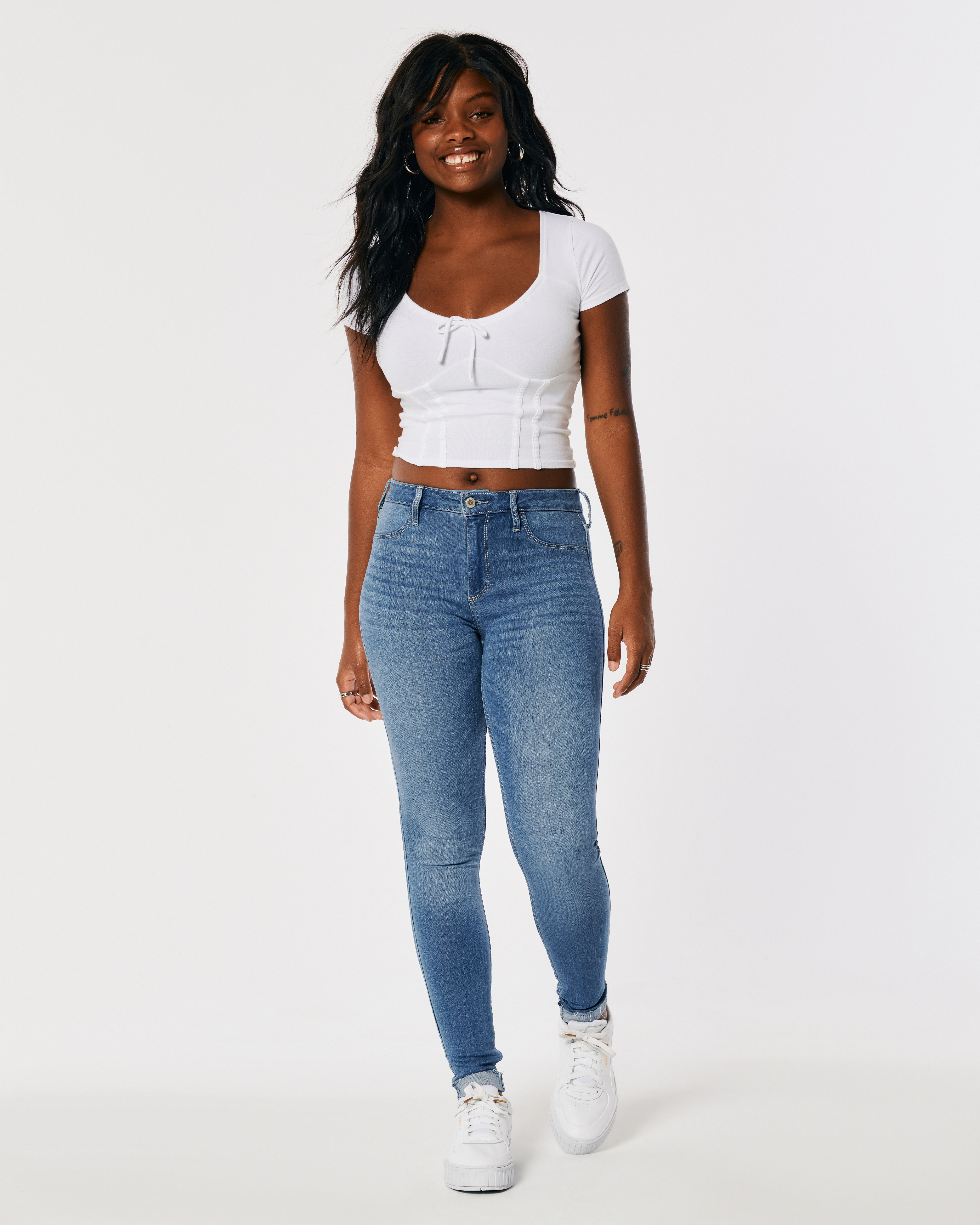 Hollister Curvy Mid Rise Medium Wash Jean Leggings Bramalea City