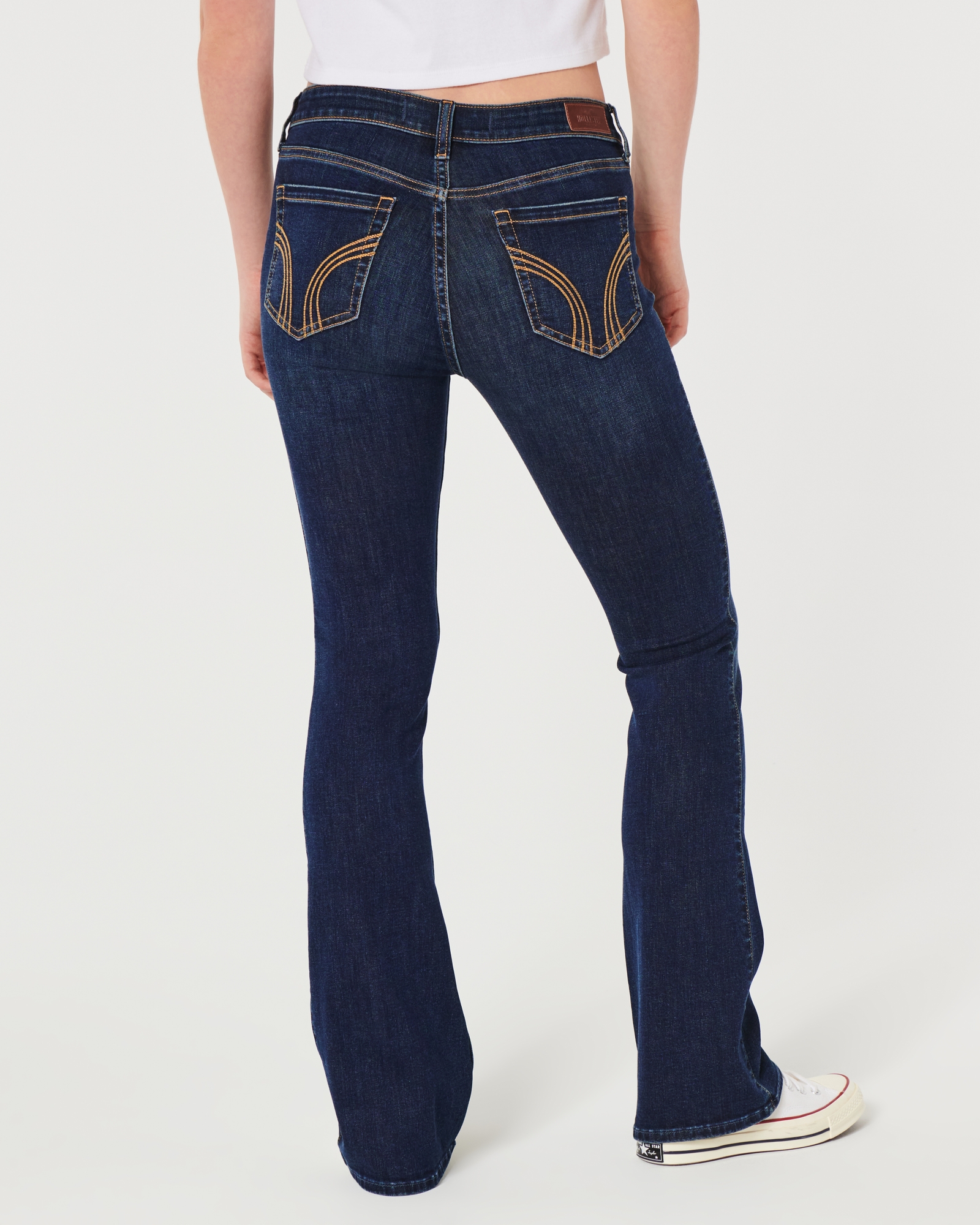 Hollister straight leg jeans in mid wash - ShopStyle