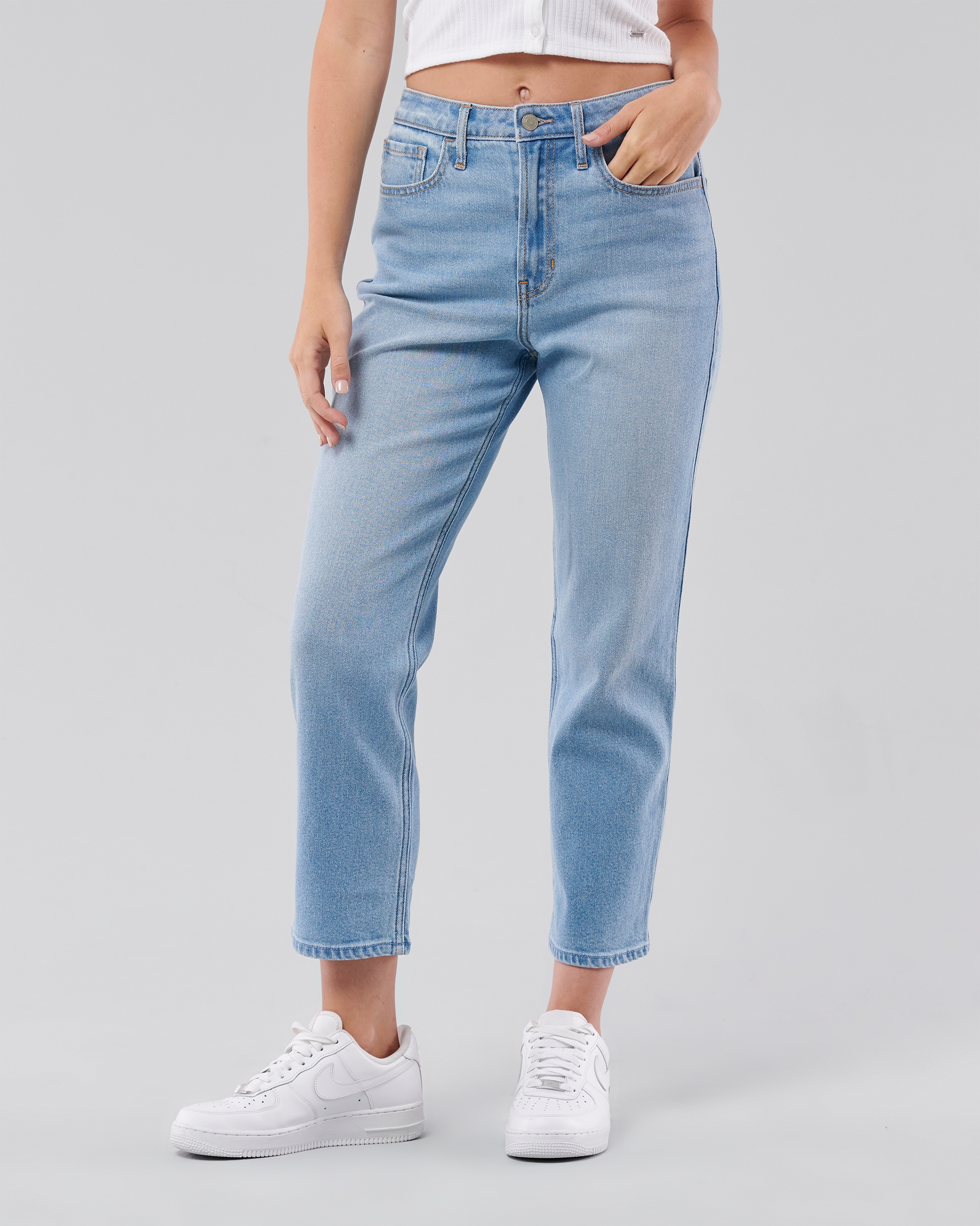 high rise vintage straight jeans