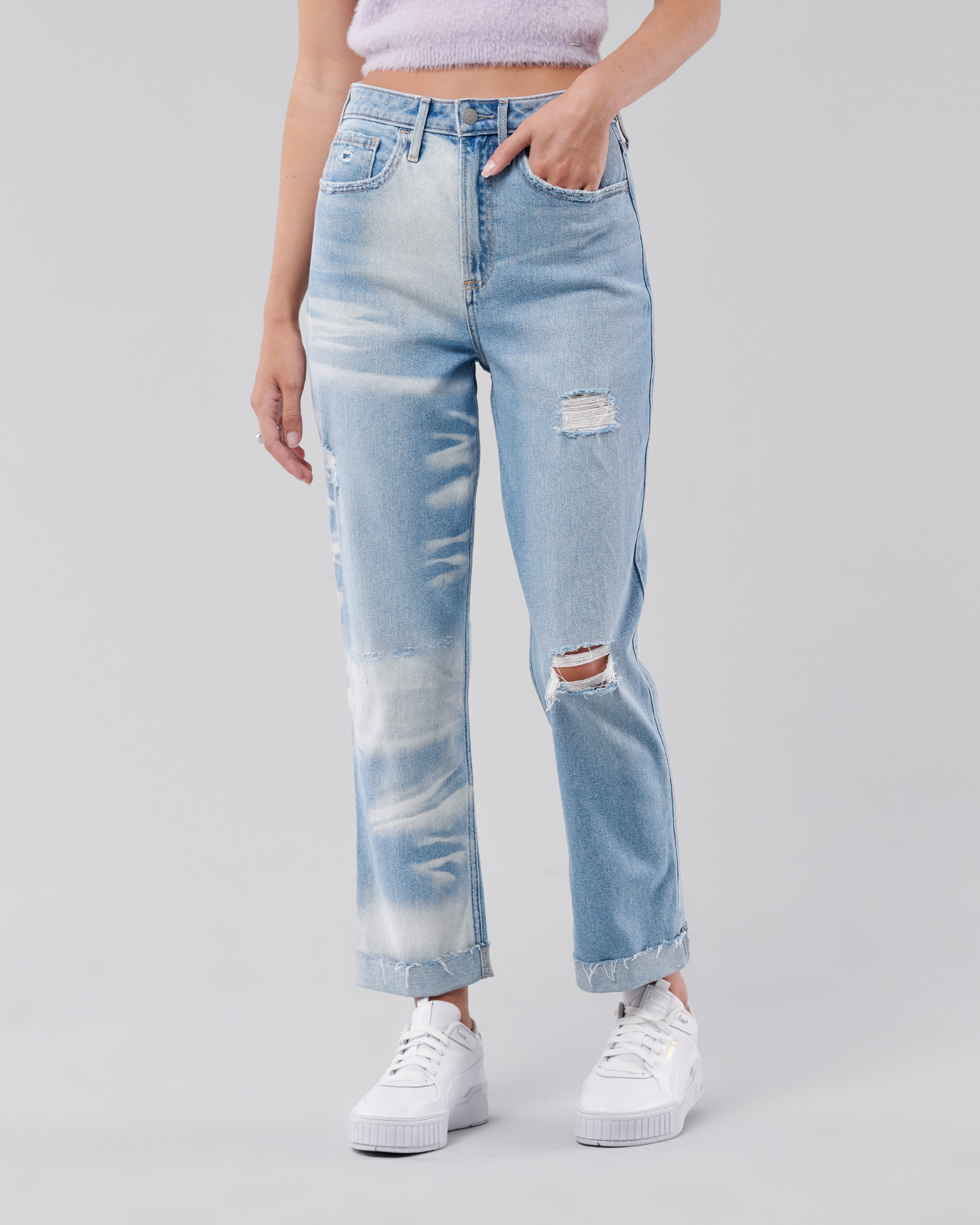 high rise vintage straight jeans