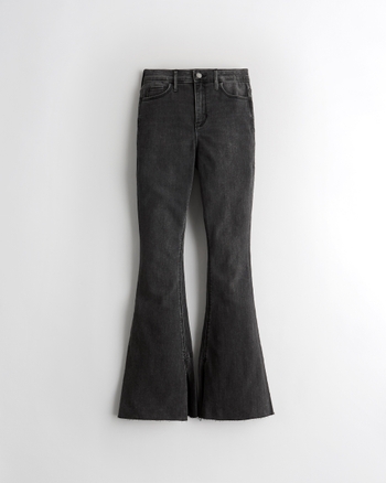 Hollister High-Rise Black Split Hem Vintage Flare Jeans Size 9s