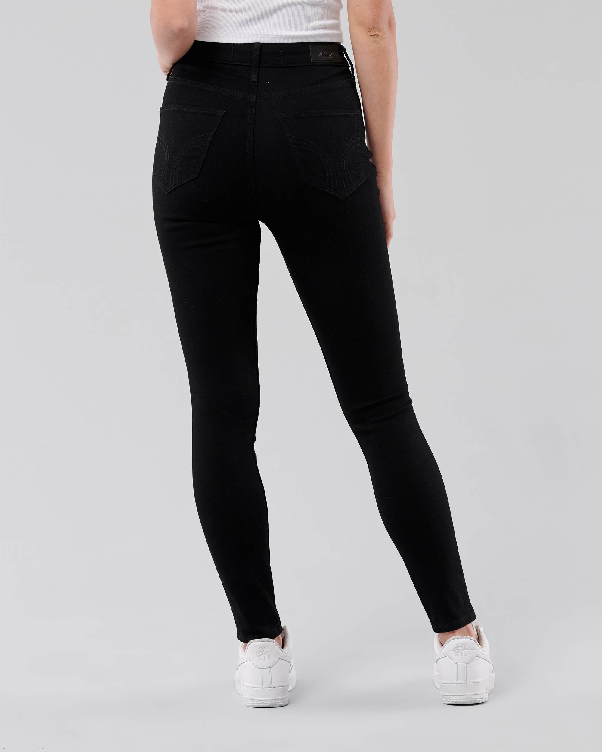 Ultra High-Rise Ripped Black Super Skinny Jeans