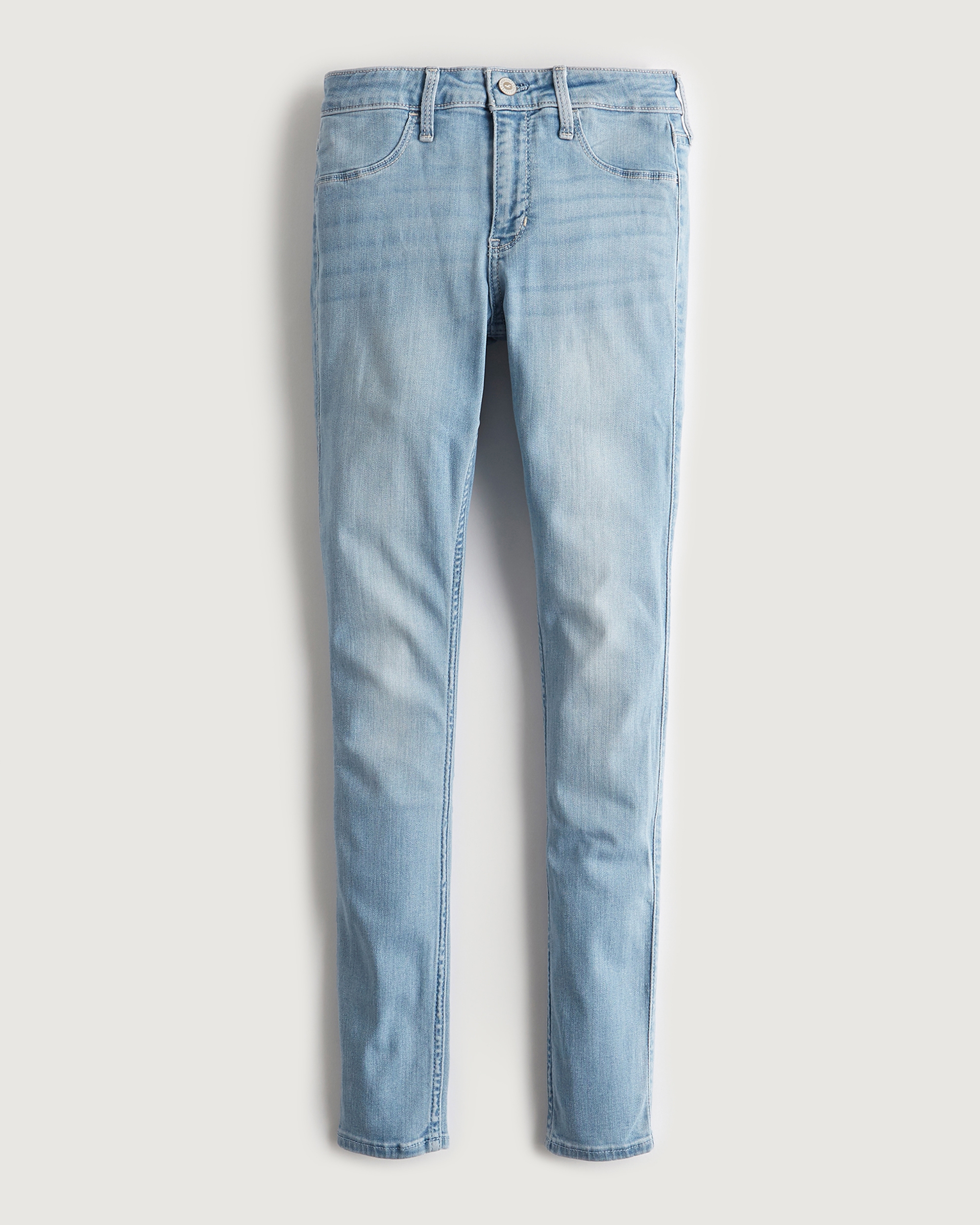 Hollister Mid-Rise Ripped Medium Wash Jean Leggings