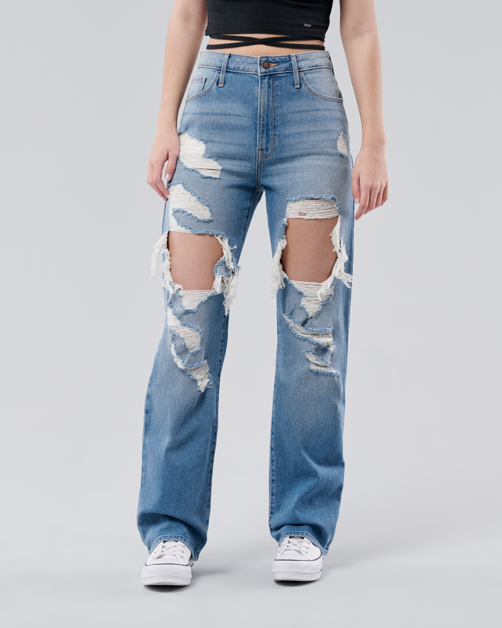 hollister low rise dad jeans