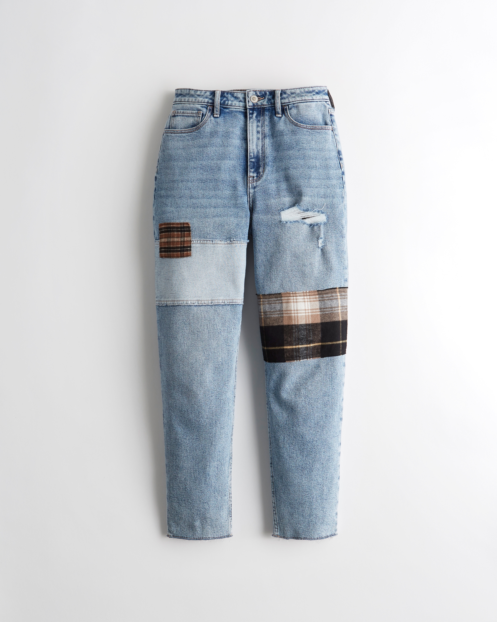 patched ripped mom jeans