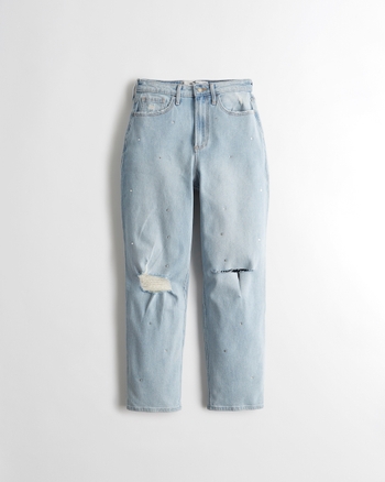 Retro high-waisted jeans 2023 summer new women slim ripped jeans