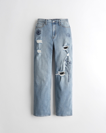 hollister ultra high rise dad jeans