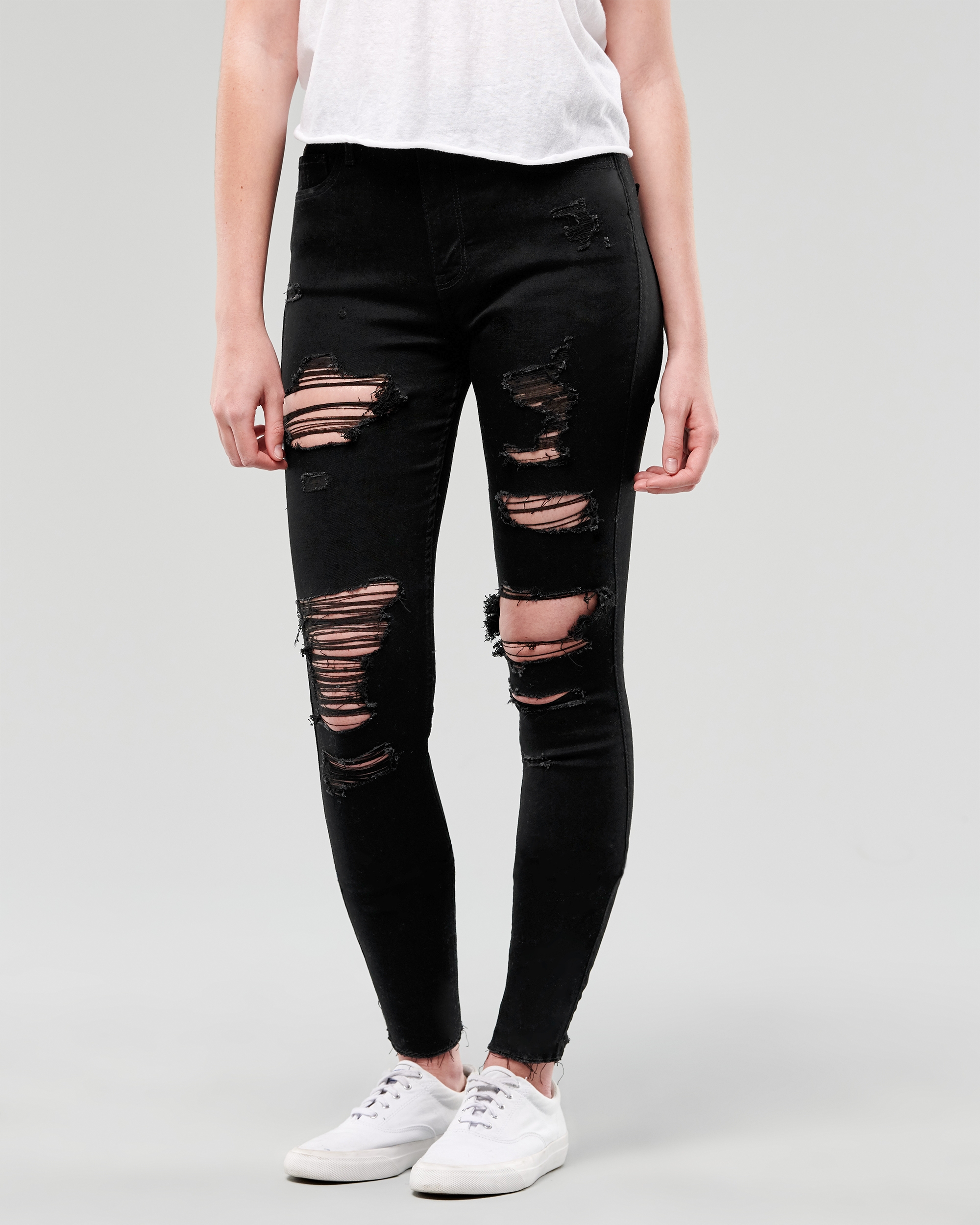 hollister high waisted black jeans