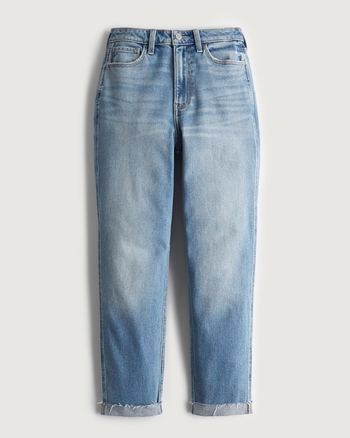 Hollister mom jeans in light wash blue