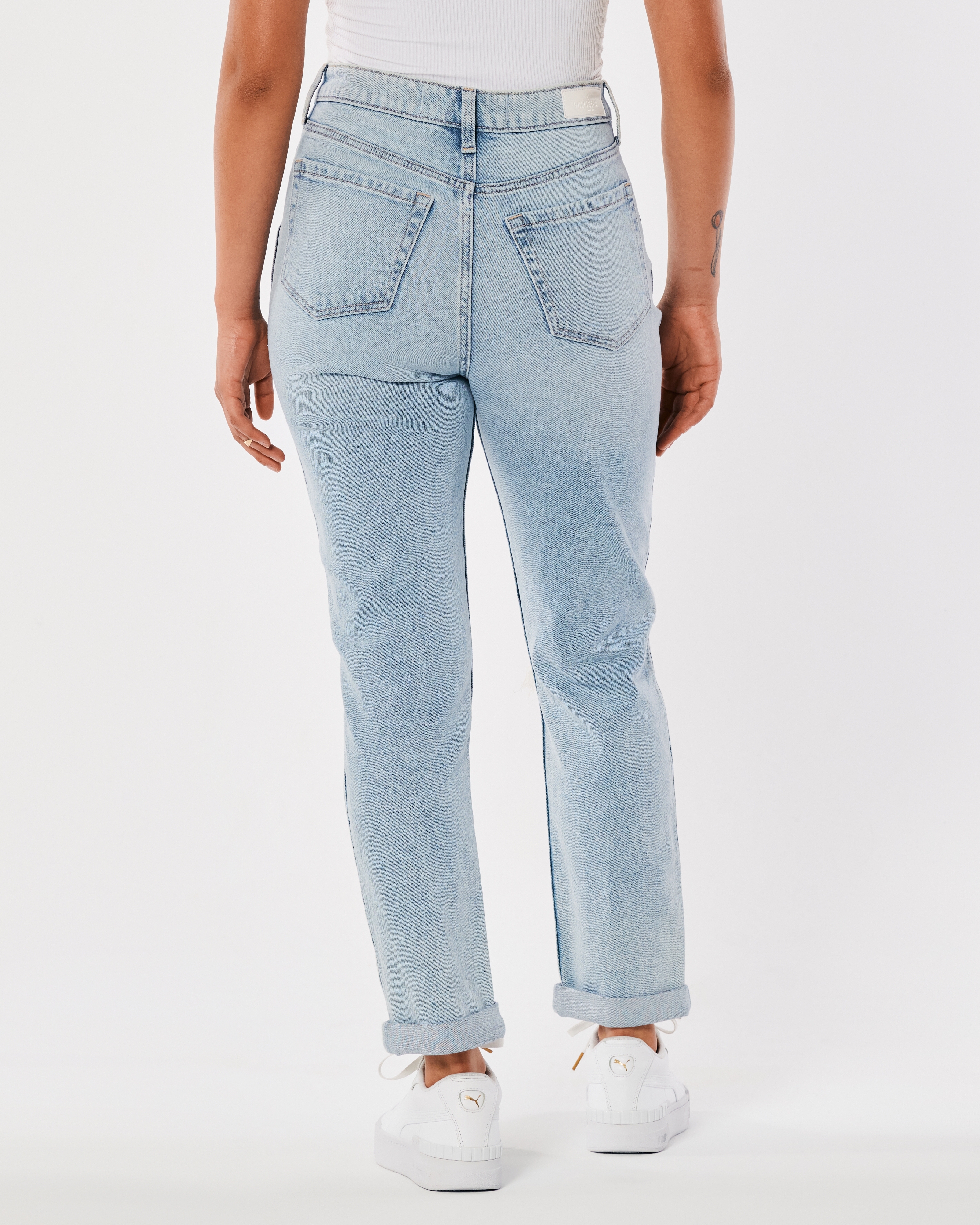 Hollister striped mom outlet jeans