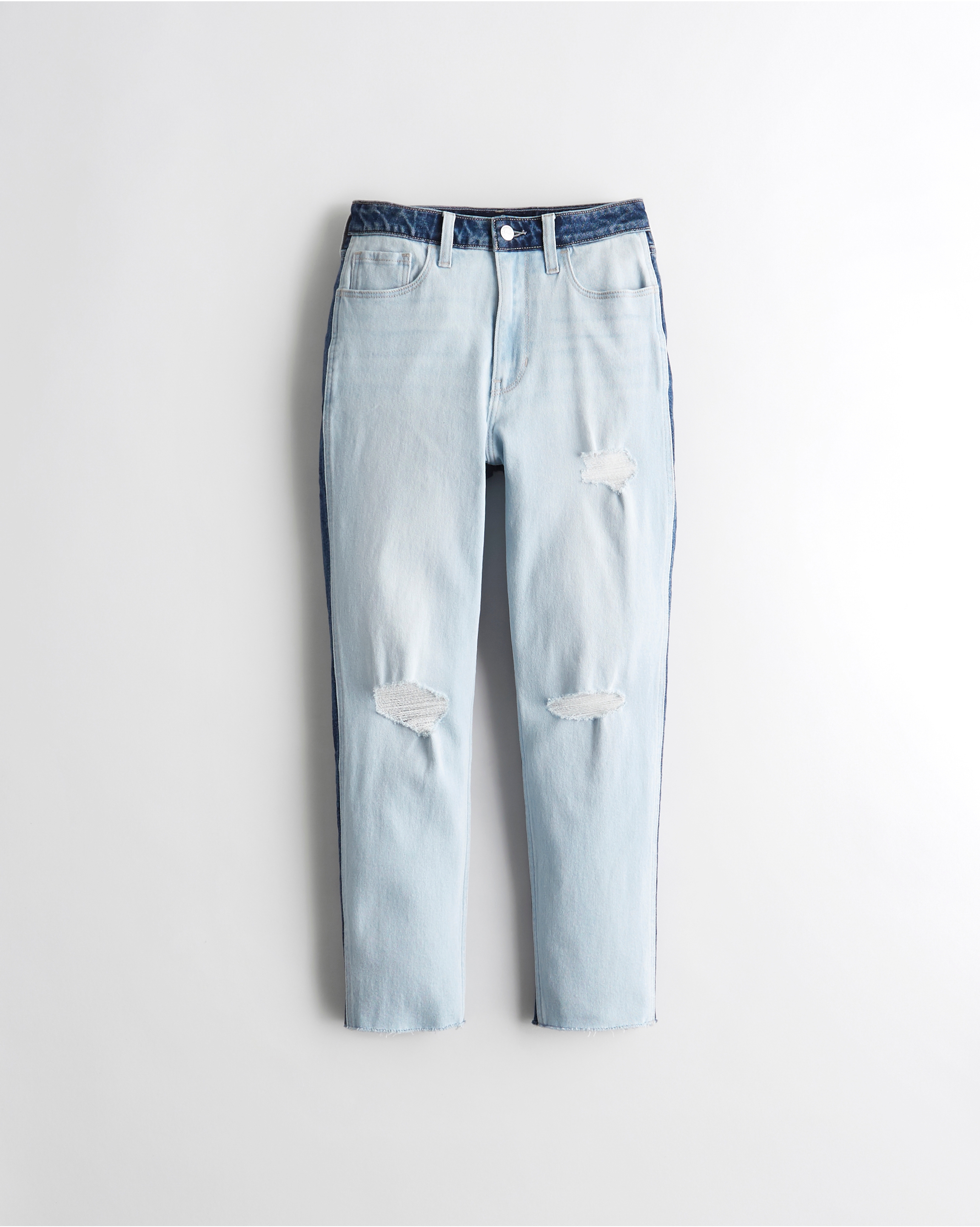 Hollister knee rip jeans in light wash blue