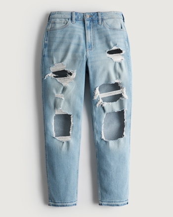 Ripped mom jeans hot sale hollister