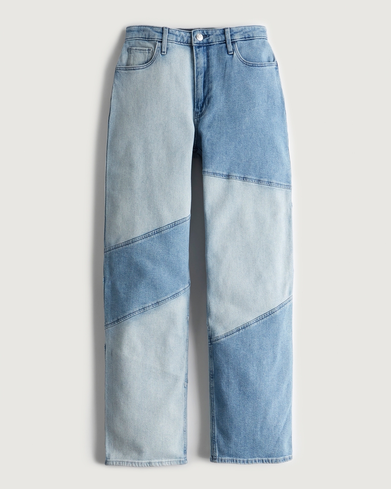 Ultra High-Rise Patchwork Dad Jeans