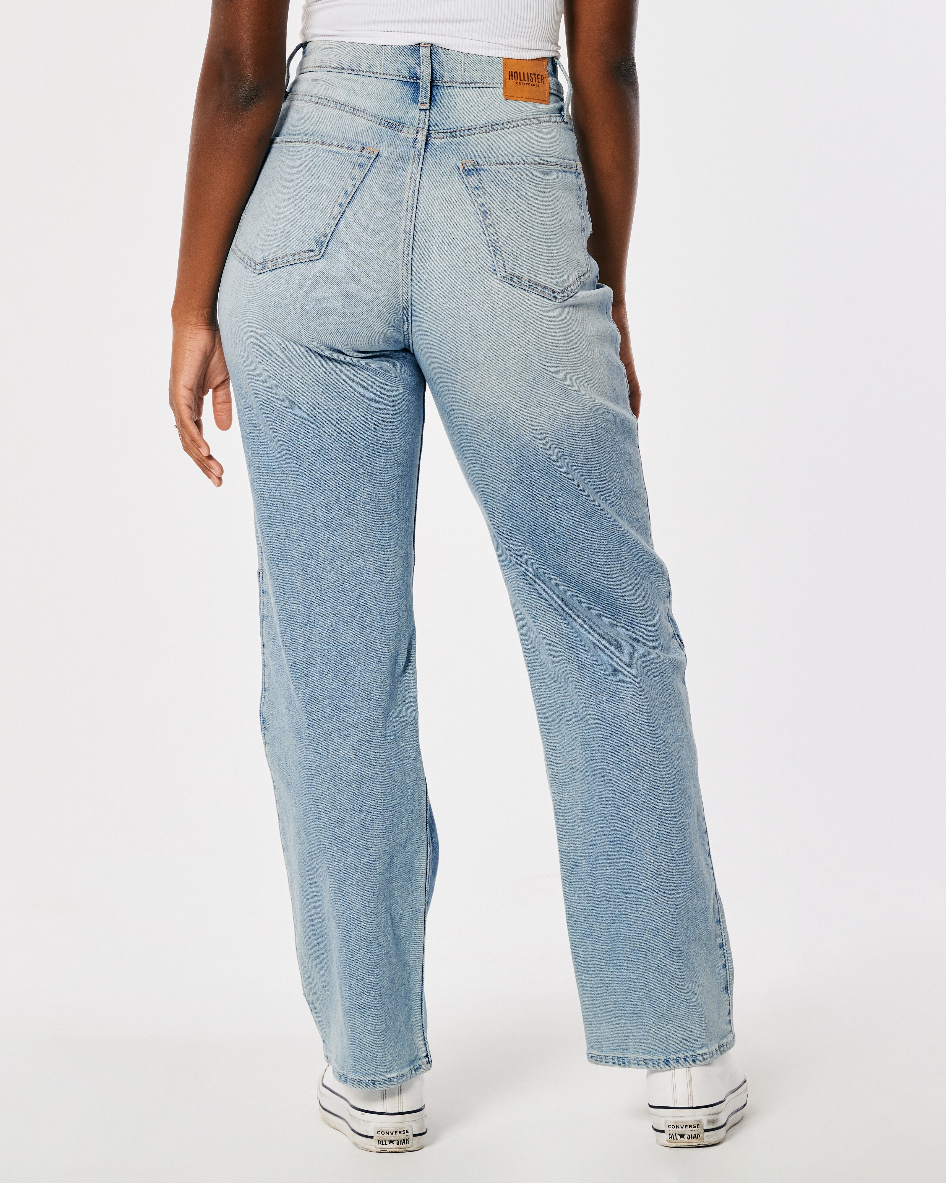 Curvy Ultra High-Rise Light Wash Patch Dad Jeans