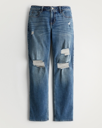 Hollister straight leg jeans in mid wash - ShopStyle