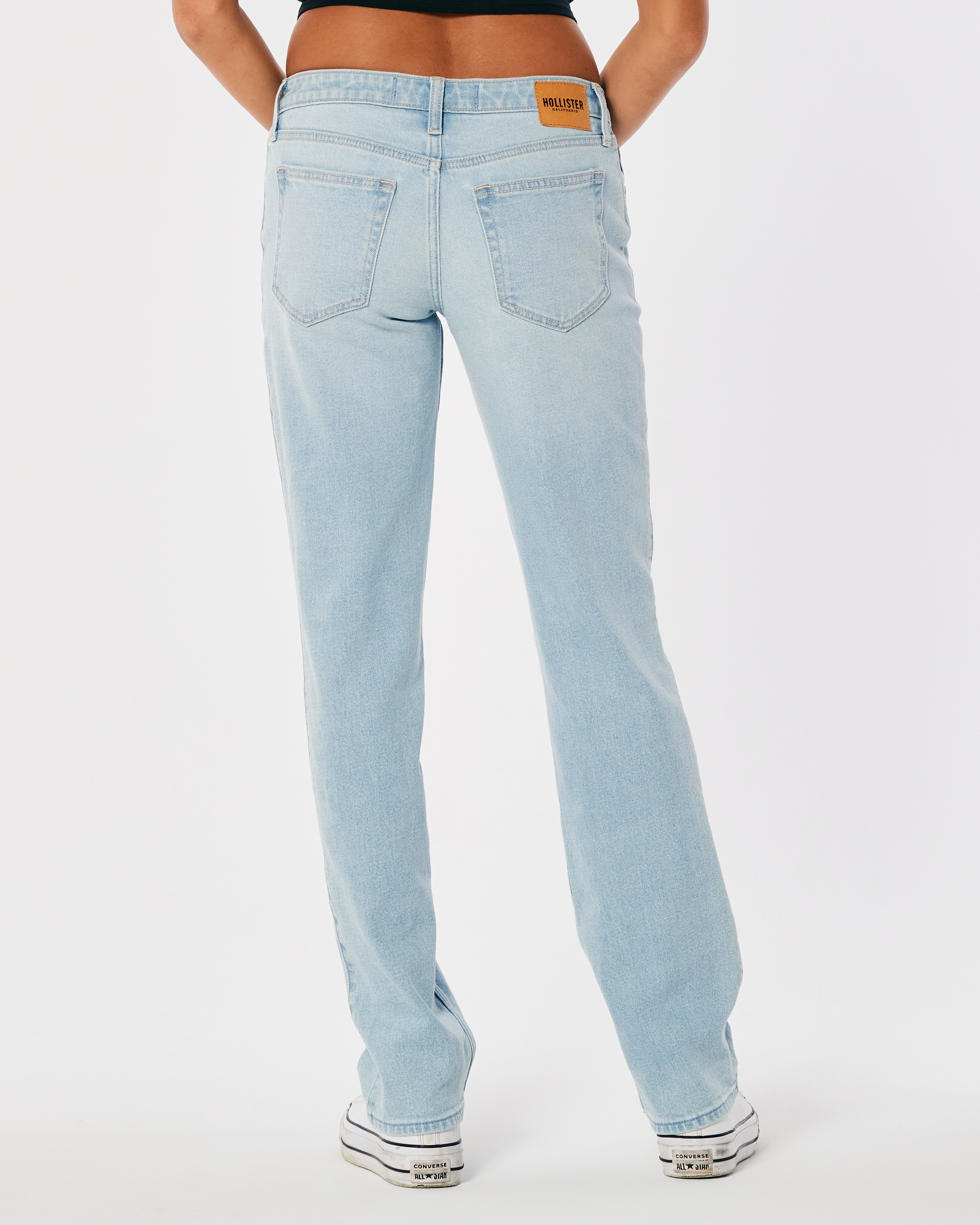 Hollister Co. Straight leg jeans - light medium wash/blue denim