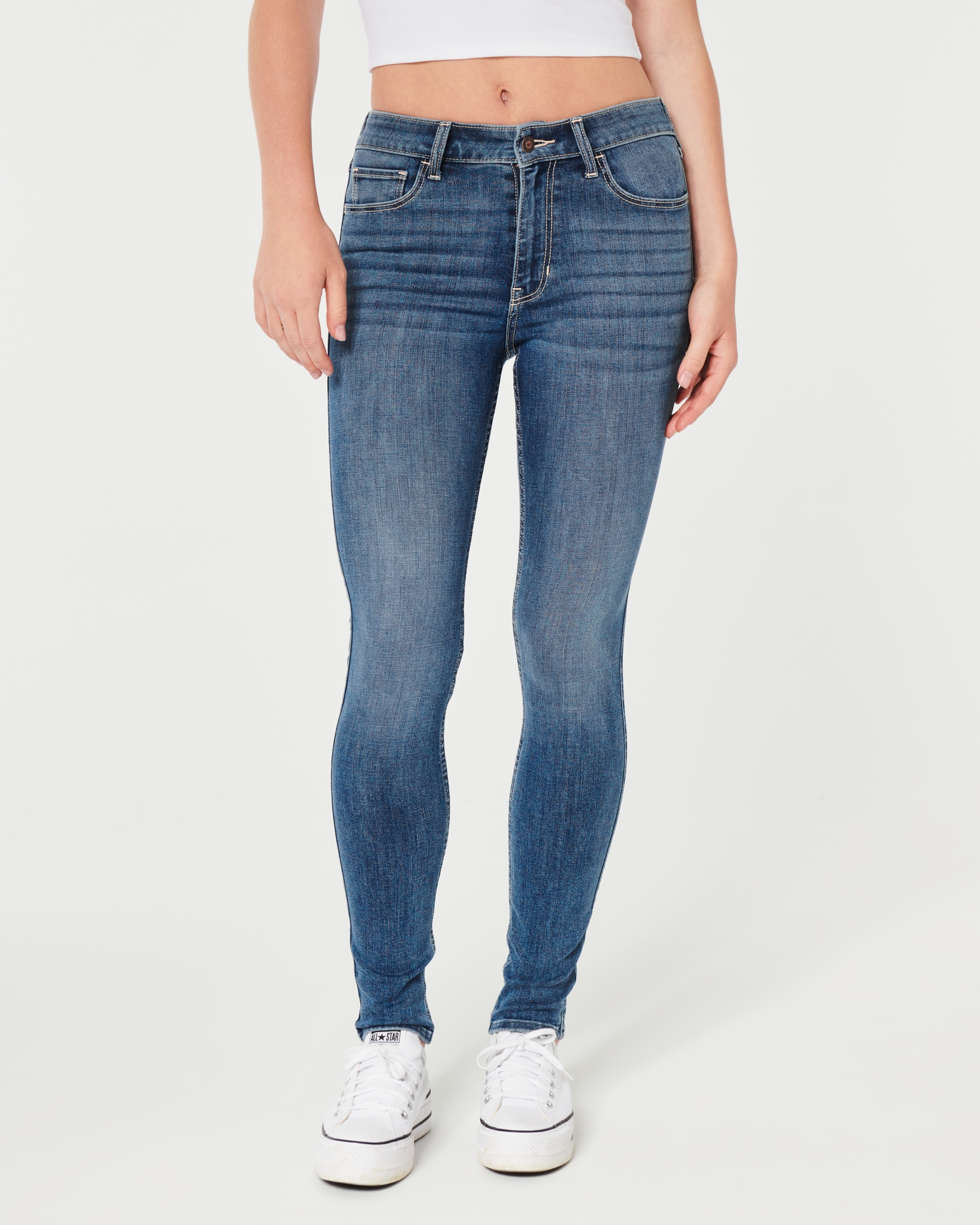 Women's High-Rise Medium Wash Super Skinny Jeans