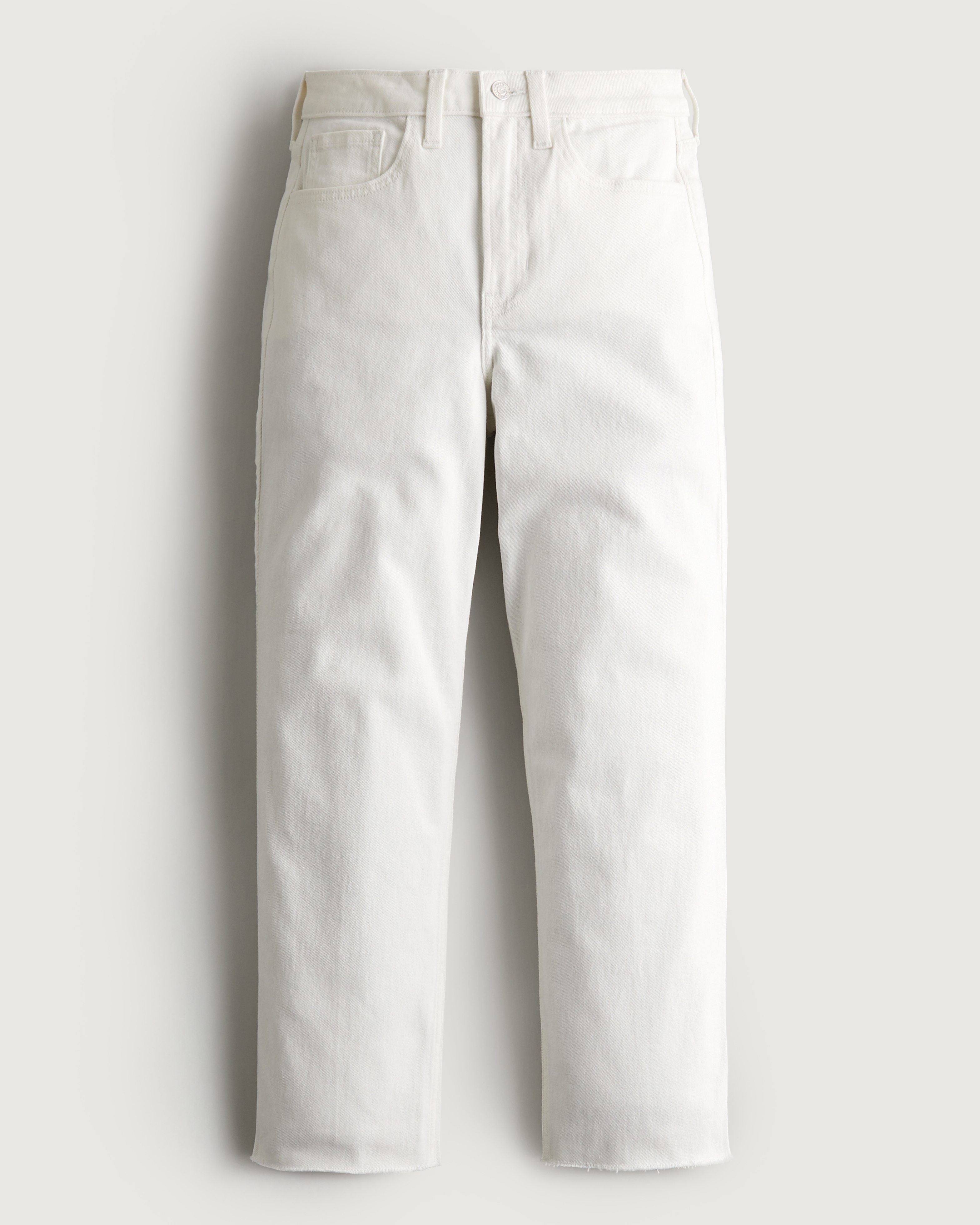 Ultra High-Rise White Vintage Ankle Straight Jeans