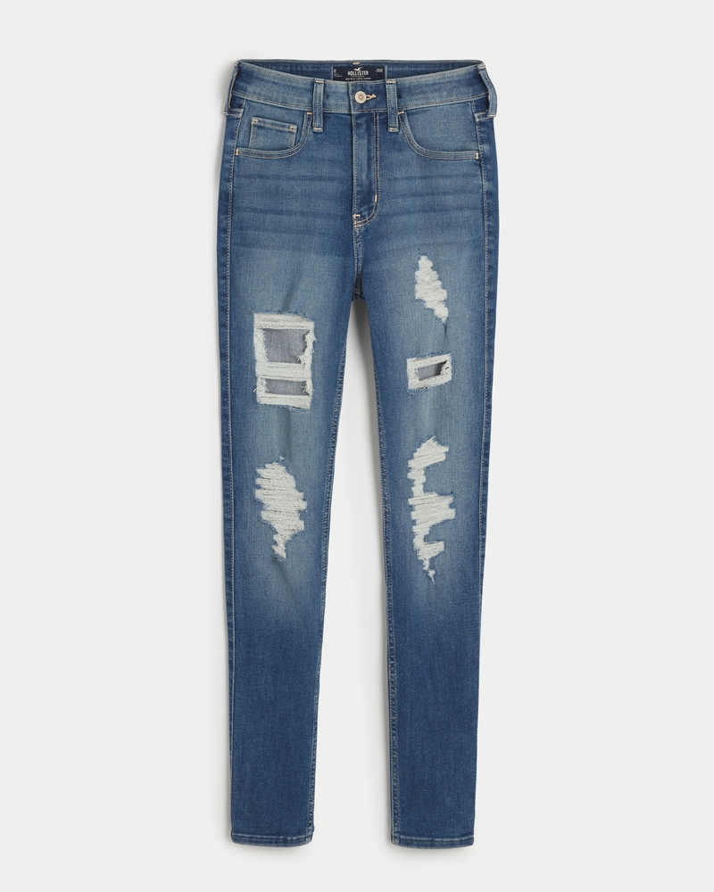 Women's High-Rise Ripped Medium Wash Super Skinny Jeans, Women's New  Arrivals