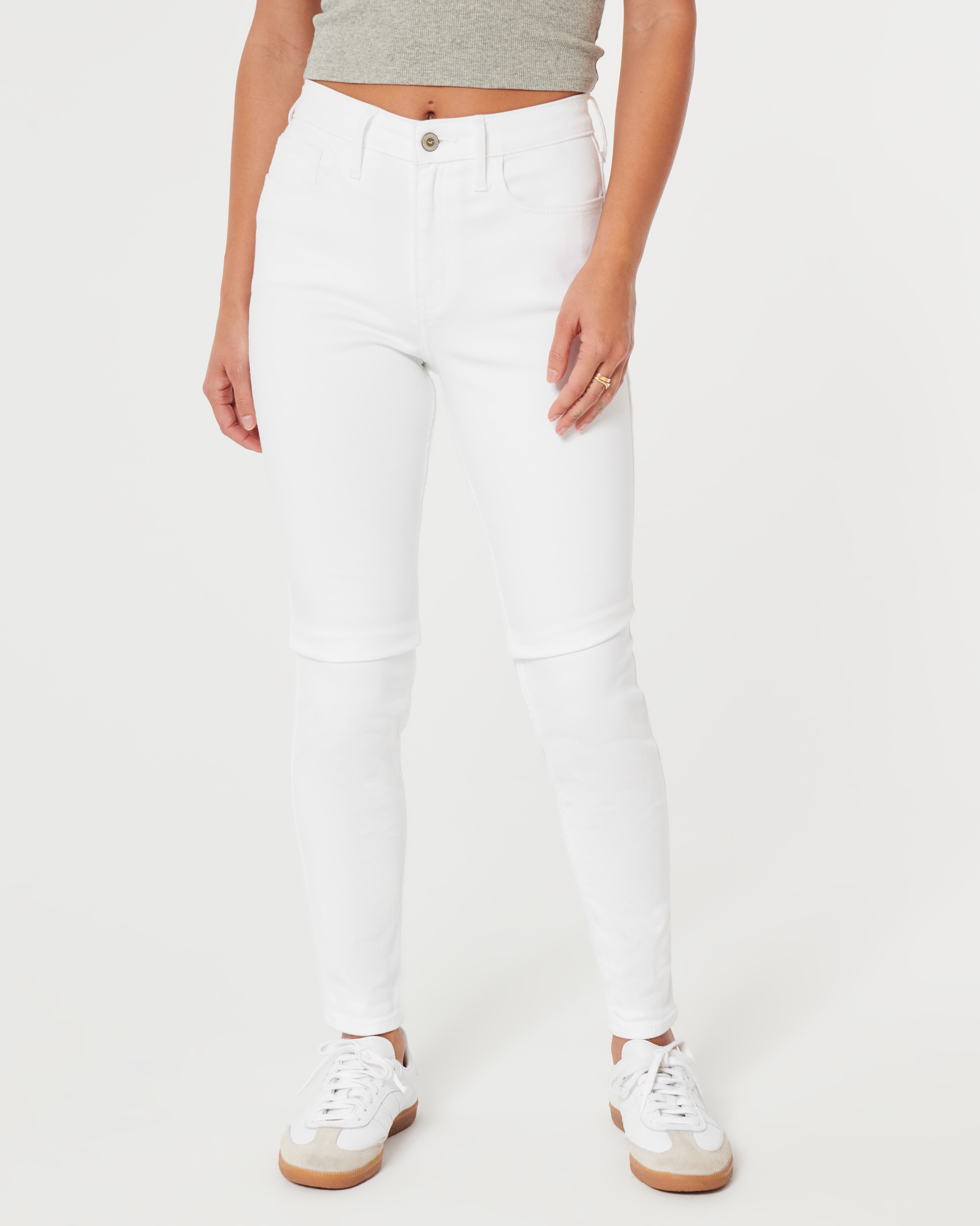 High-Rise White Super Skinny Jeans