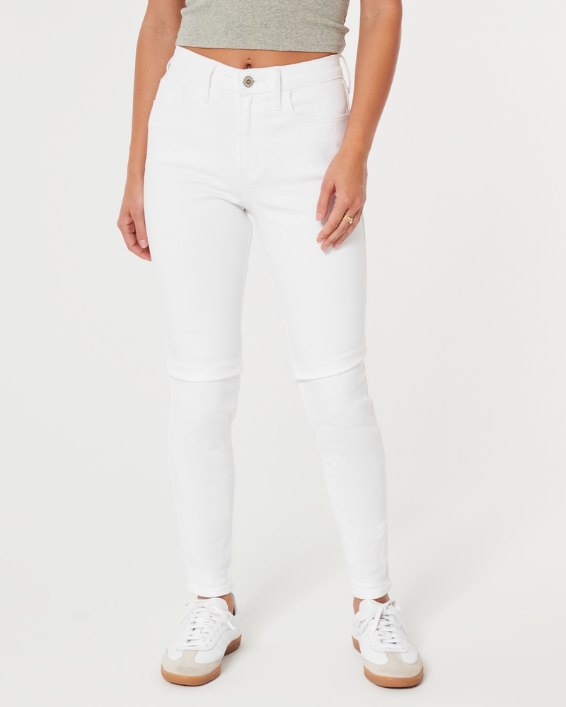 High-Rise White Super Skinny Jeans
