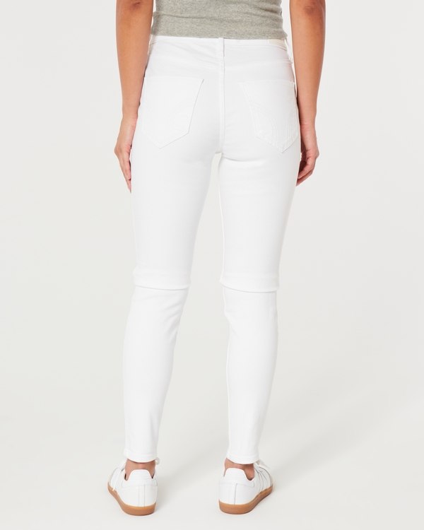 High-Rise White Super Skinny Jeans