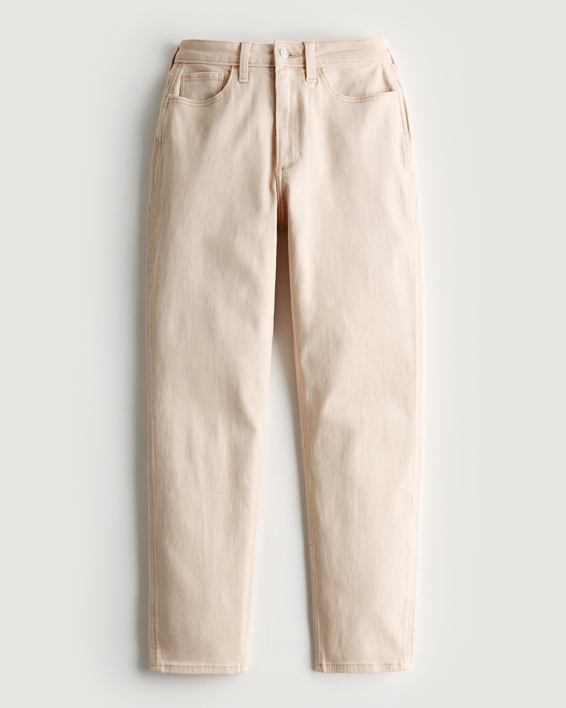 Women's Curvy HighRise Cream Mom Jeans Women's Clearance