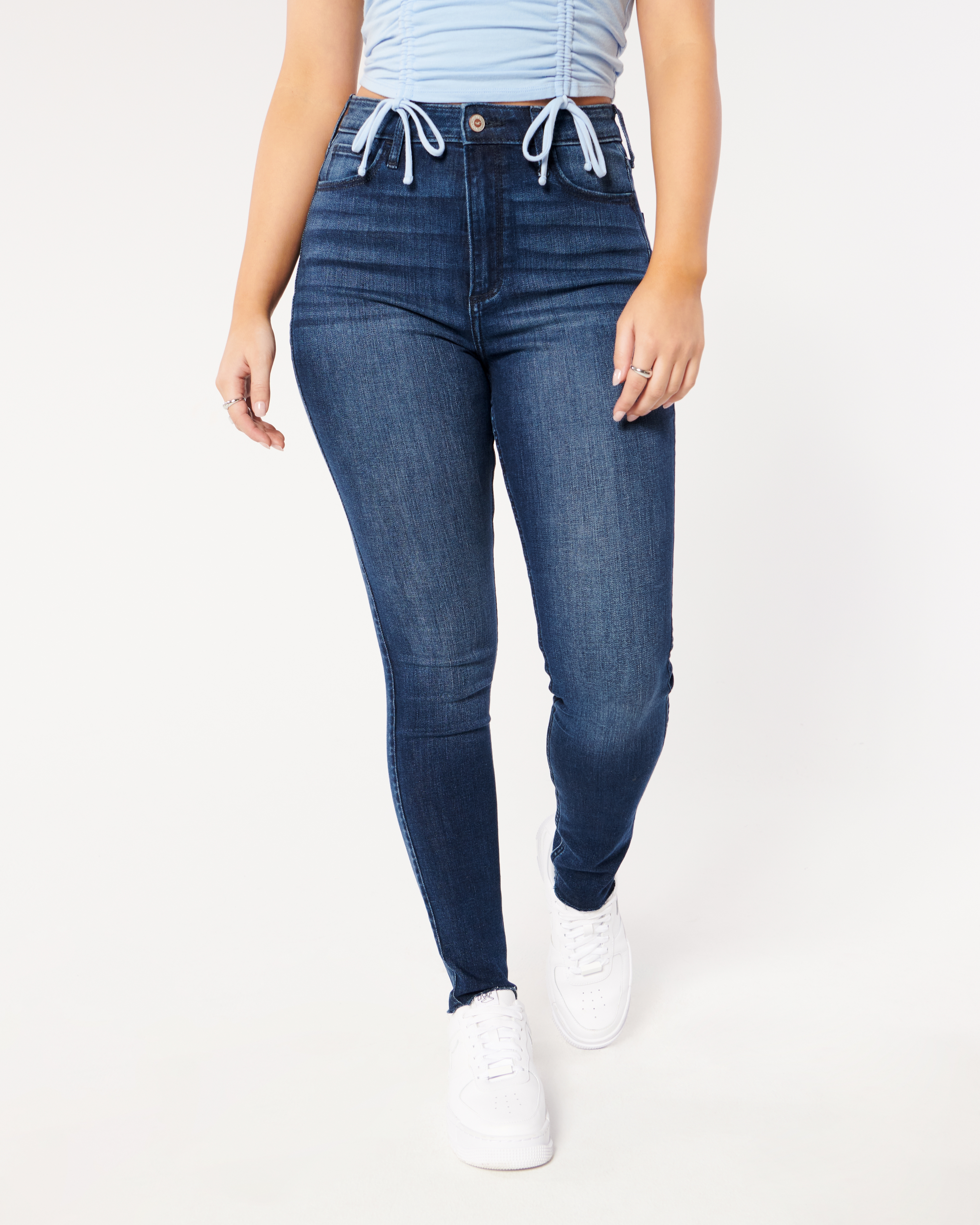 Hollister High-Rise Super Skinny Classic Stretch Dark Wash Jeans